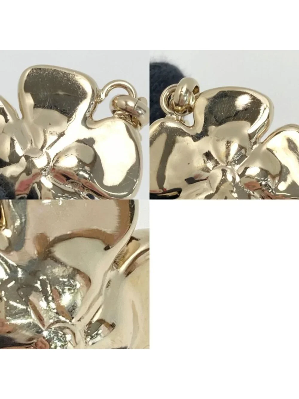 Chanel Coco Mark Flower Necklace B23 S Gold GP Rhinestone Faux Pearl